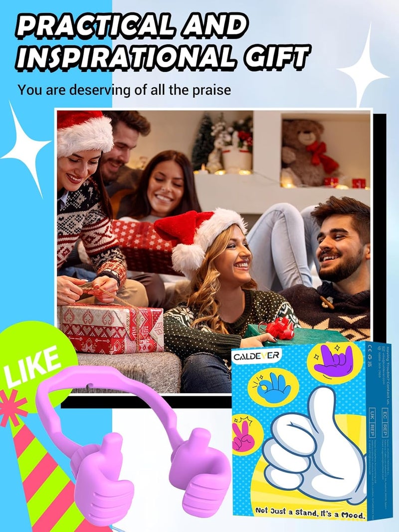 CALDEVER Stocking Stuffers for Teens Girls Adults Cell Phone Stand: Upgrade Adjustable Thumbs Up Lazy Phone Holder for Desk Cool Gadgets Fun Birthday Gifts Ideas for Kids Teenager Women Gifts for Christmas - Image 3